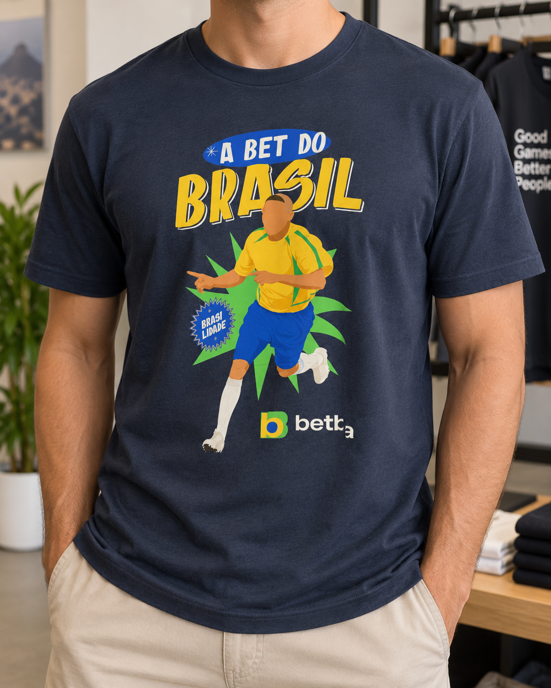 Camiseta azul BetBra personalizada